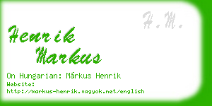 henrik markus business card