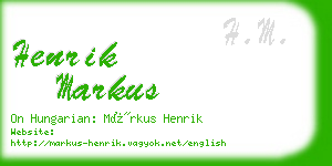 henrik markus business card